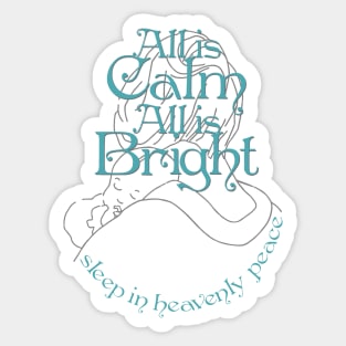 Christmas Carol: Silent Night Mother and Child Sticker